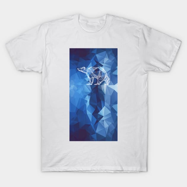 Geometric bear linear blue abstract style T-Shirt by robiman